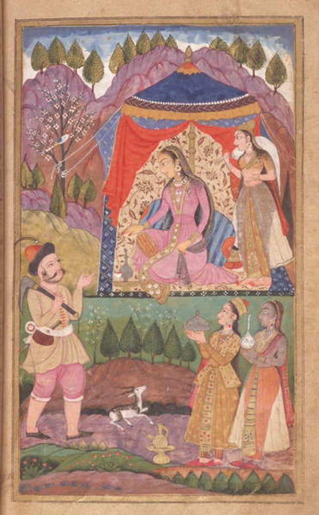 Detail of 48.6/2 folio 138 Farhad recounts his adventures to Princess Shirin by Indian School