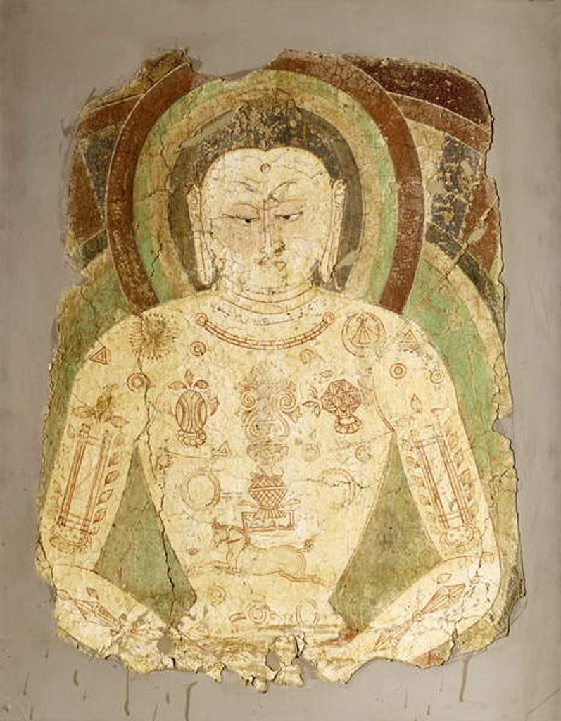 Detail of Vairochana Buddha, from Balawaste, 7th-8th century by School Indian