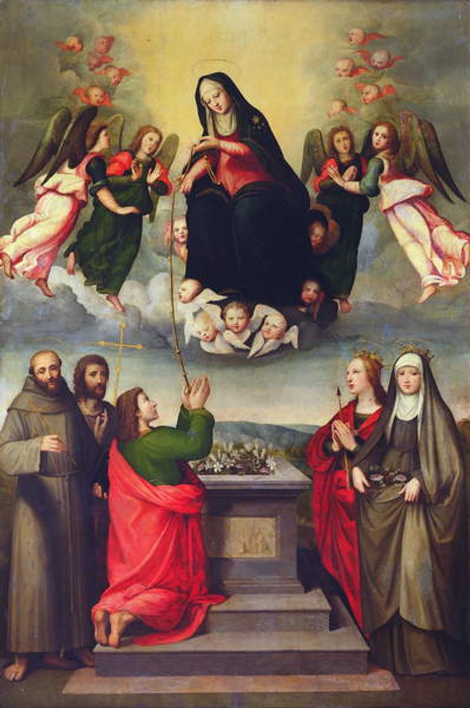 Detail of The Virgin of the Sacred Girdle with SS. Thomas, Francis, John the Baptist, Ursula and Elizabeth of Hungary by Ridolfo Il Ghirlandaio