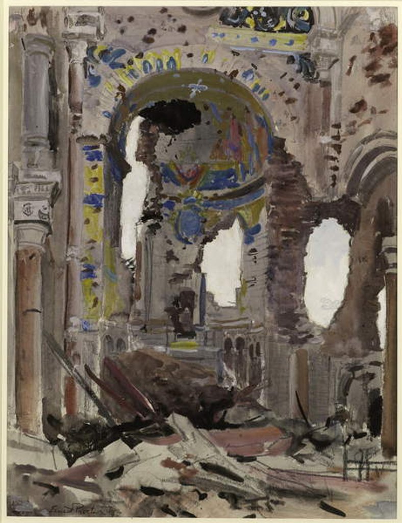 Detail of Bombed Out Interior of Albert Church, 1918 by Ernest Procter