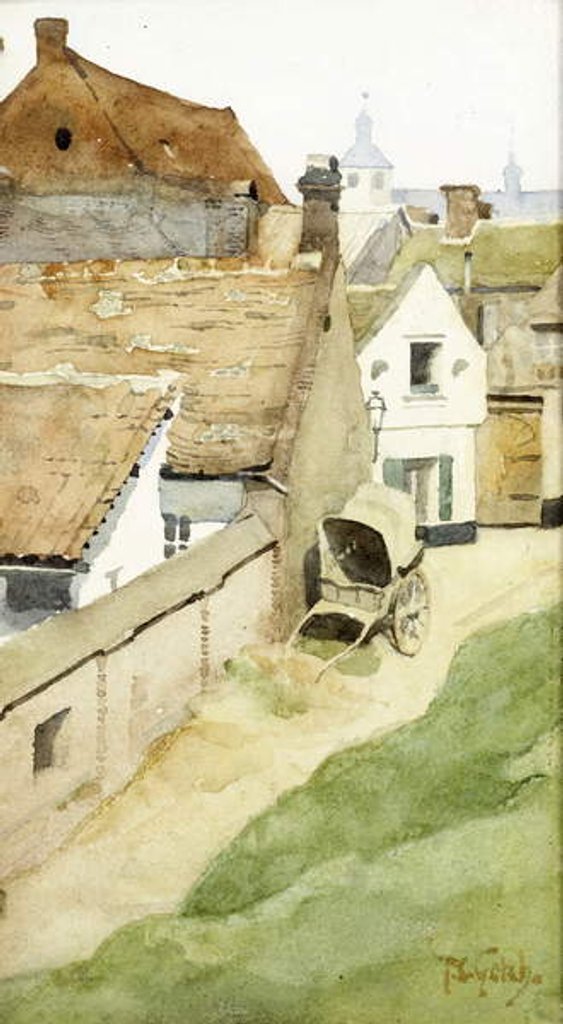 Detail of A Village Backstreet, c.1880 by Thomas Cooper Gotch