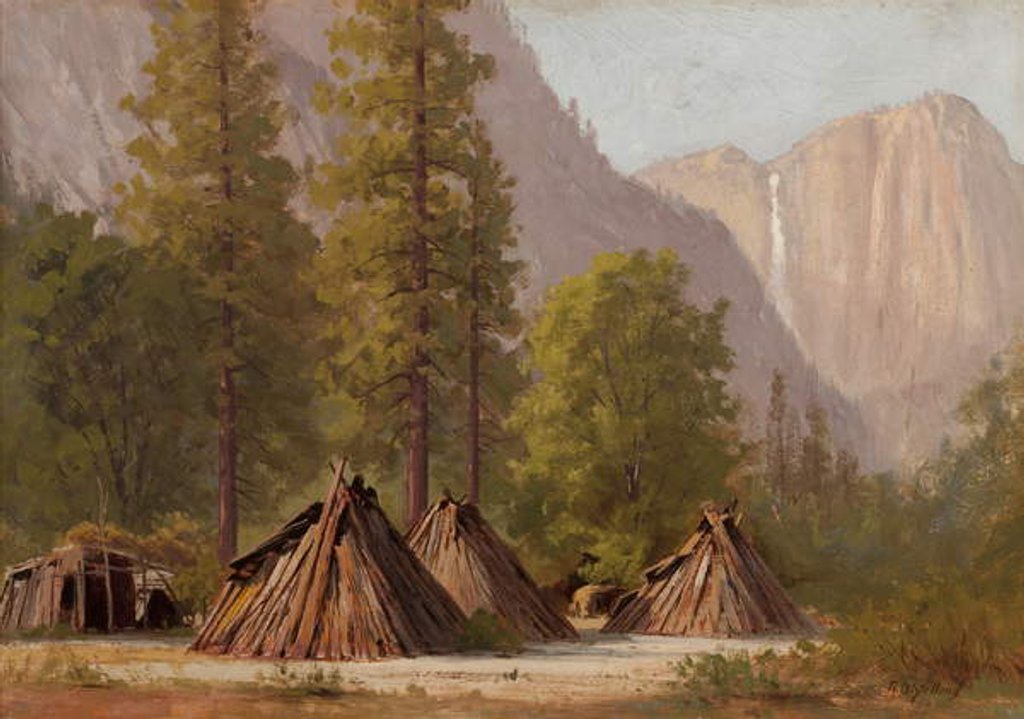 Detail of Yosemite Indian Village, 1874 by Raymond Dabb Yelland