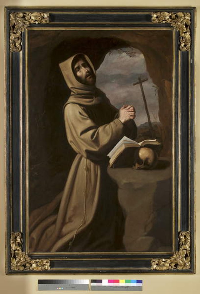 Detail of St. Francis in Prayer in a Grotto, 1650-55 by Francisco de Zurbaran