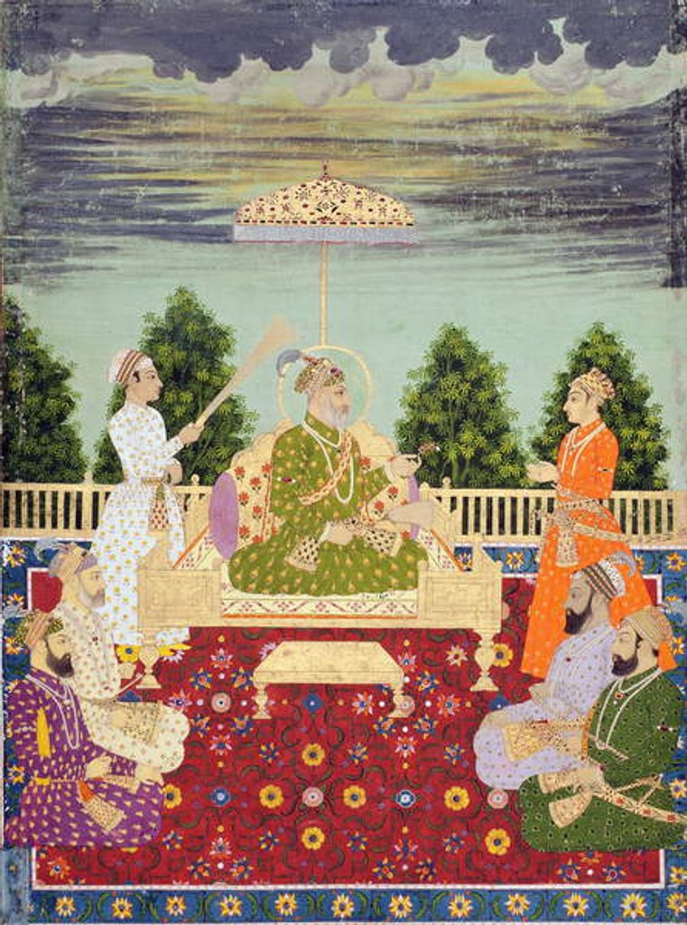 Detail of Bahadur Shah with his four sons and a grandson, c.1710 by Indian School