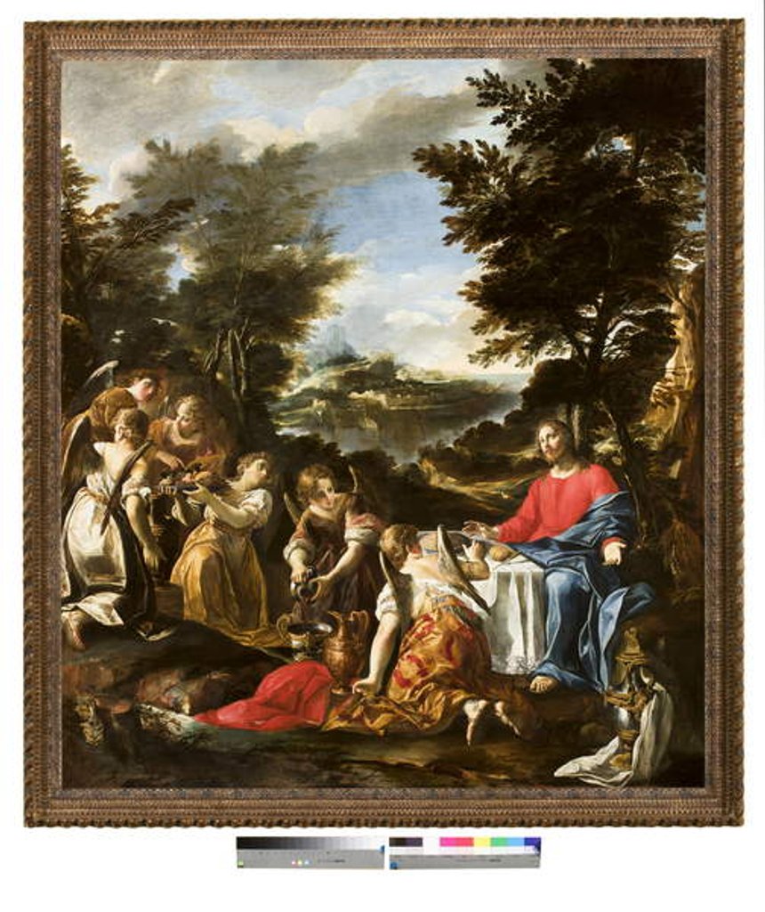 Detail of Christ Served by Angels, c.1650-1700 by Italian School