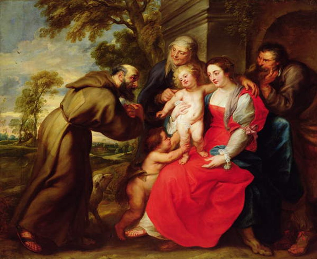 Detail of Holy Family with St. Francis, c.1625 by Peter Paul Rubens