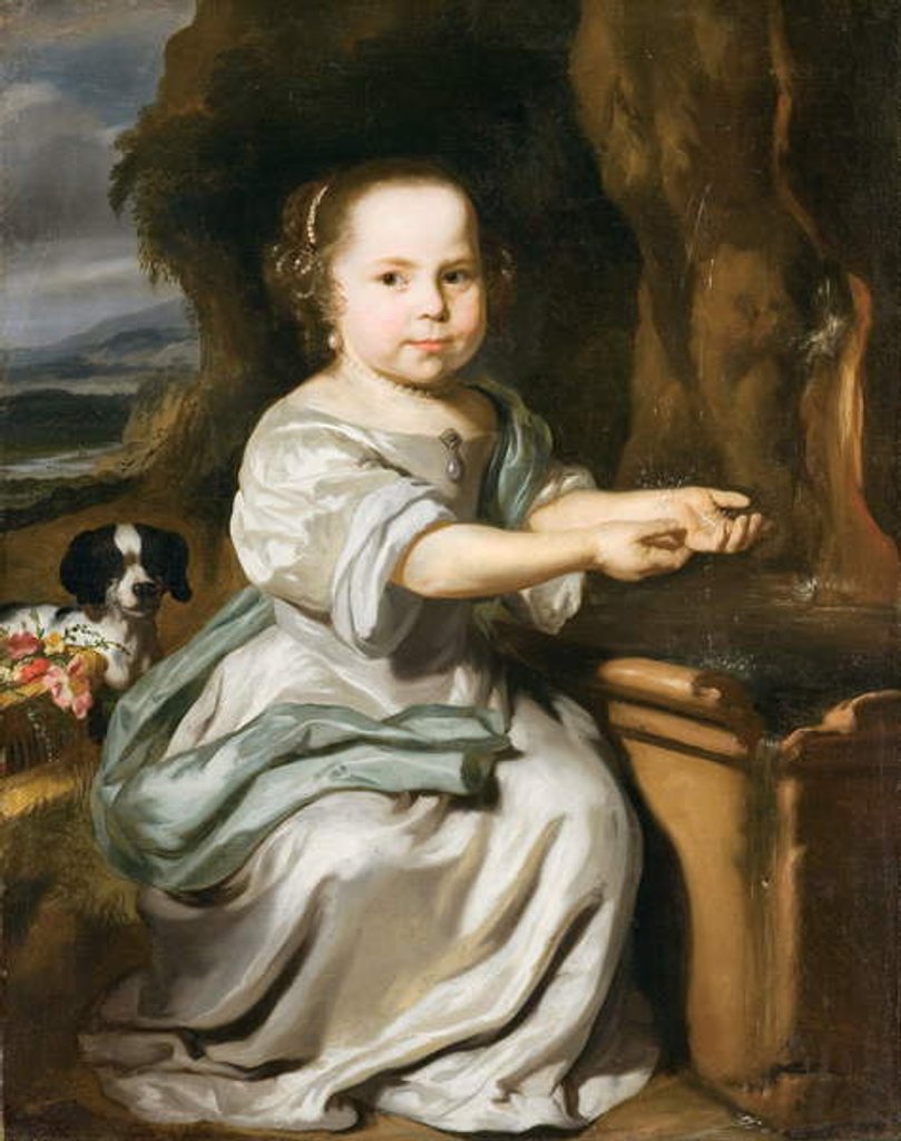 Detail of Portrait of a Girl, c.1664 by Nicolaes Maes