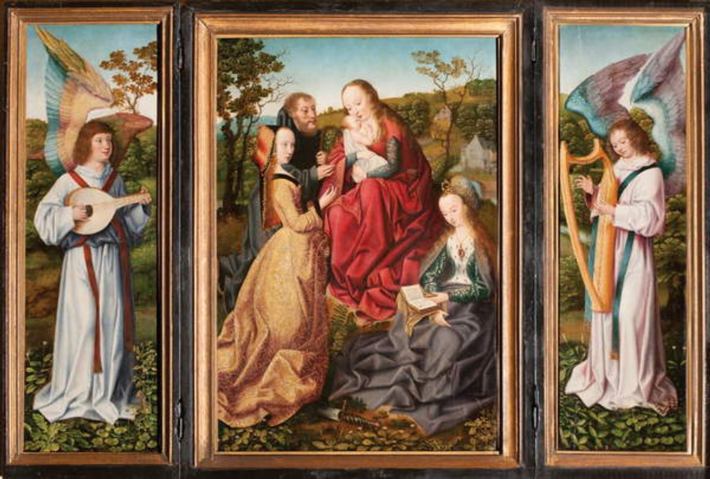 Detail of Mystic Marriage of Saint Catherine with Saints and Angels, c.1500-10 by Master of Frankfurt