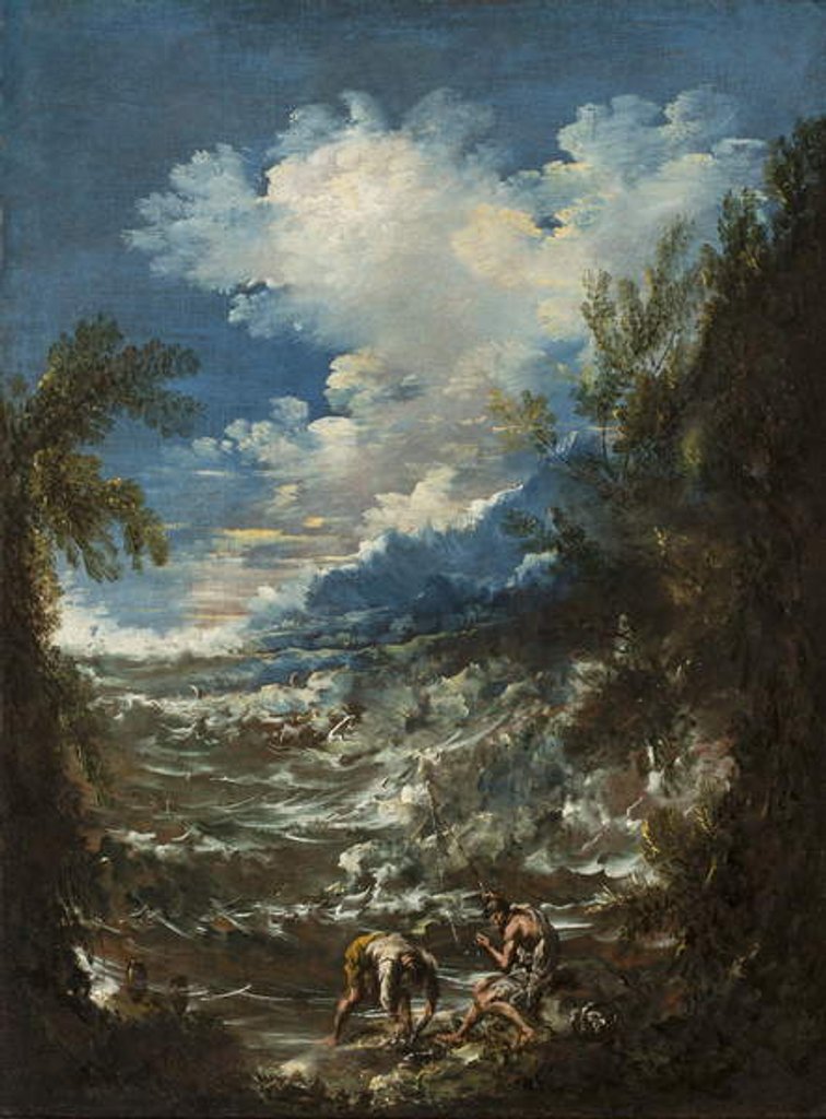 Detail of Landscape with Fishermen, c.1730 by Alessandro Magnasco