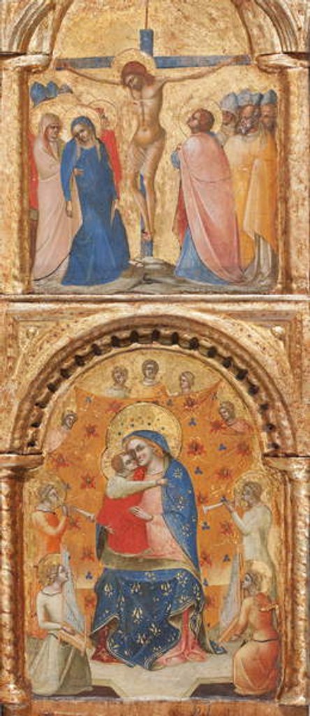 Detail of Detail of Madonna and Child with Angels, the Crucifixion, and Twelve Apostles or Saints, c.1360 by Lorenzo Veneziano