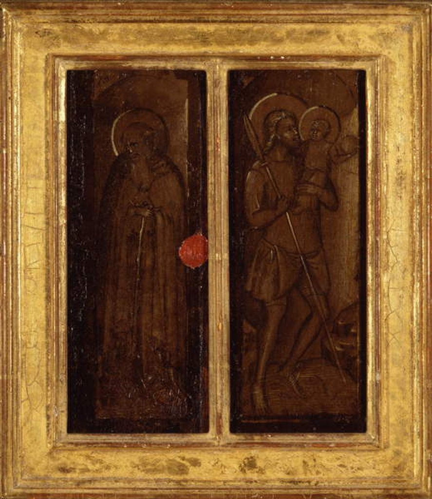 Detail of Rear of Saints James, Anthony Abbot, Francis, and Ansanus, c.1385-90 by Master of Panzano