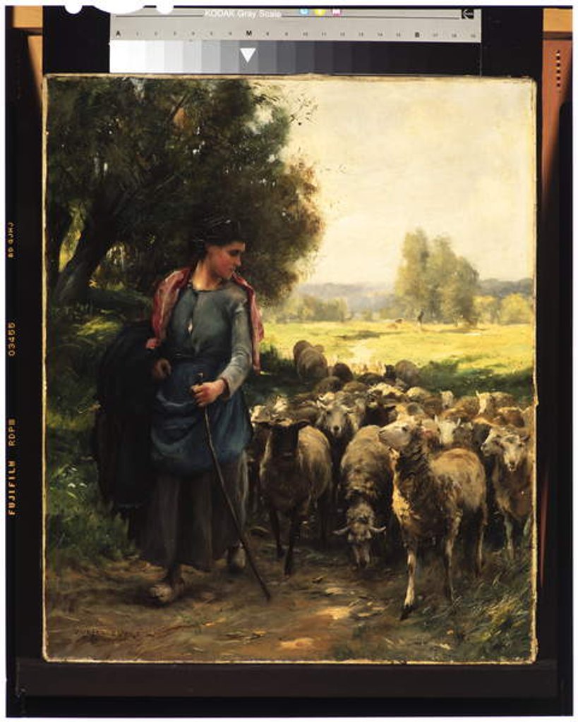 Detail of The Young Shepherdess, c.1900 by Julien Dupre