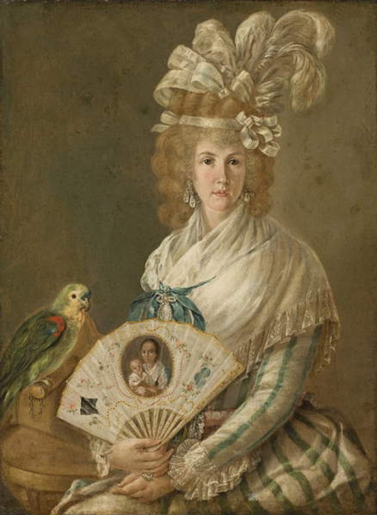Detail of Portrait of a Lady with a Parrot, c.1785-90 by Luis Paret y Alcazar