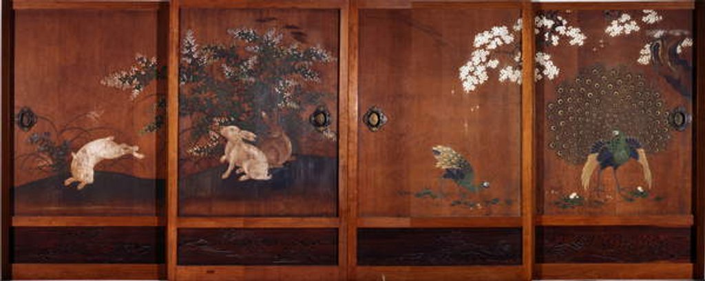 Detail of Paintings on Sliding Wooden Doors, c.1700 by Kano Tsunenobu