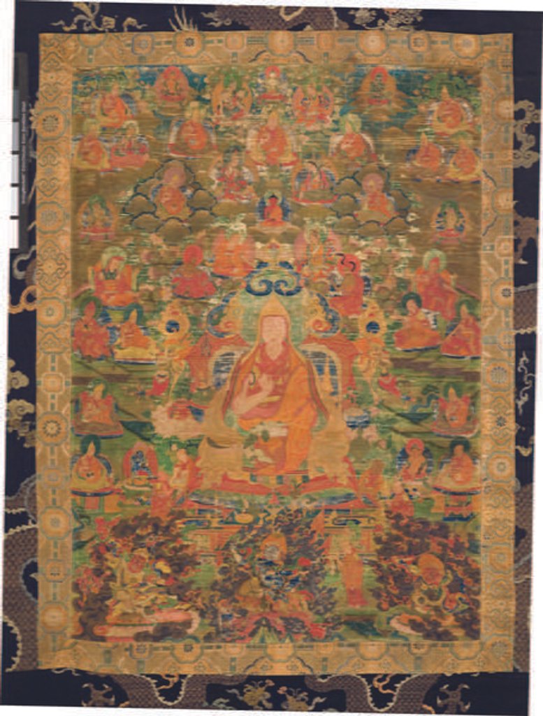 Detail of Third Panchen Lama Losan Penden Yeshe by School Tibetan