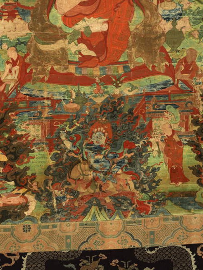 Detail of Detail of Third Panchen Lama Losan Penden Yeshe by School Tibetan