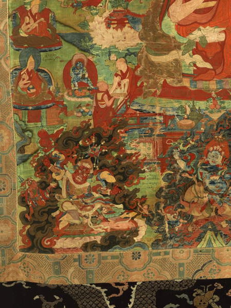 Detail of Detail of Third Panchen Lama Losan Penden Yeshe by School Tibetan