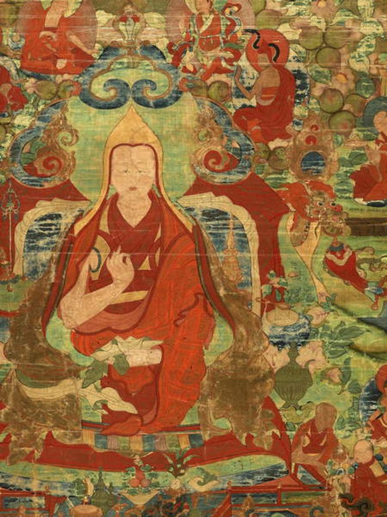 Detail of Detail of Third Panchen Lama Losan Penden Yeshe by School Tibetan