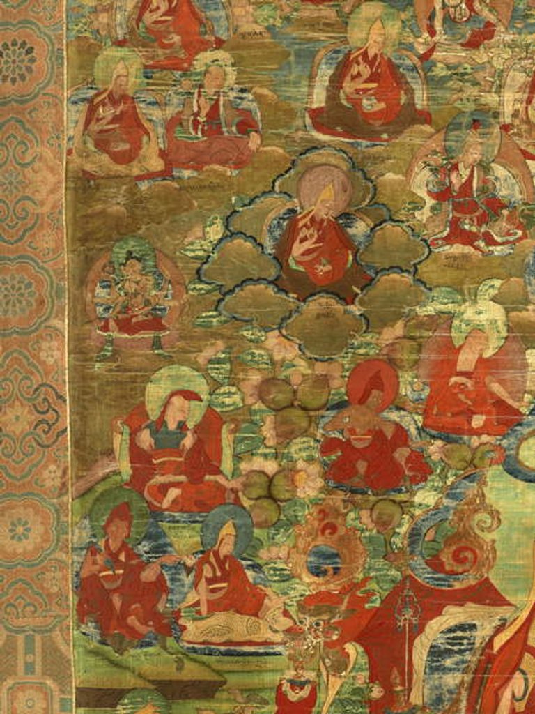 Detail of Detail of Third Panchen Lama Losan Penden Yeshe by School Tibetan