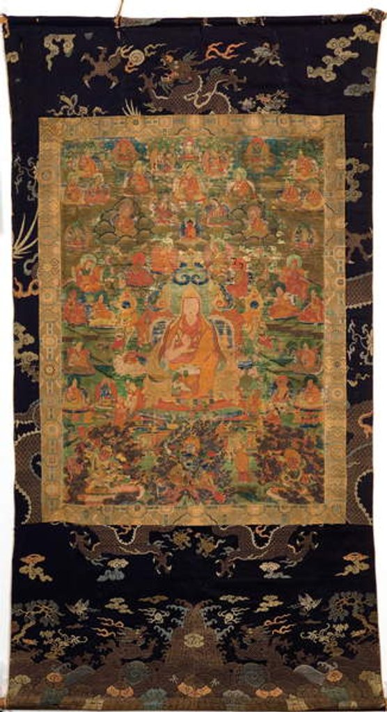 Detail of Third Panchen Lama Losan Penden Yeshe by School Tibetan