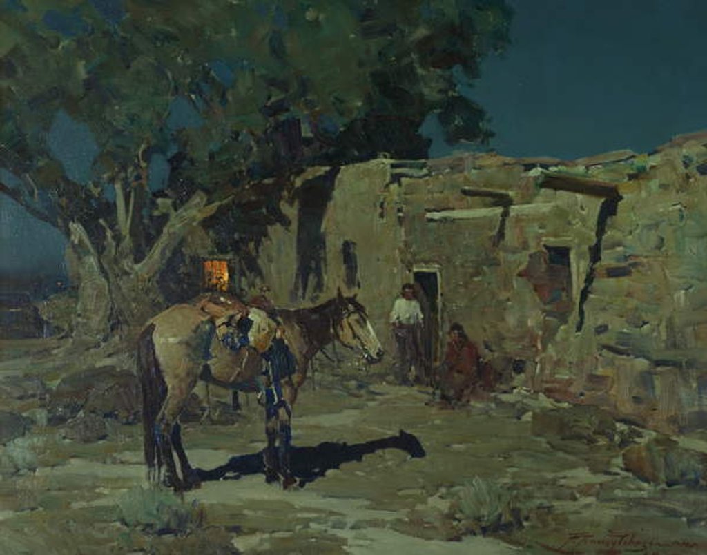 Detail of In Old Isleta, 1935 by Frank Tenney Johnson