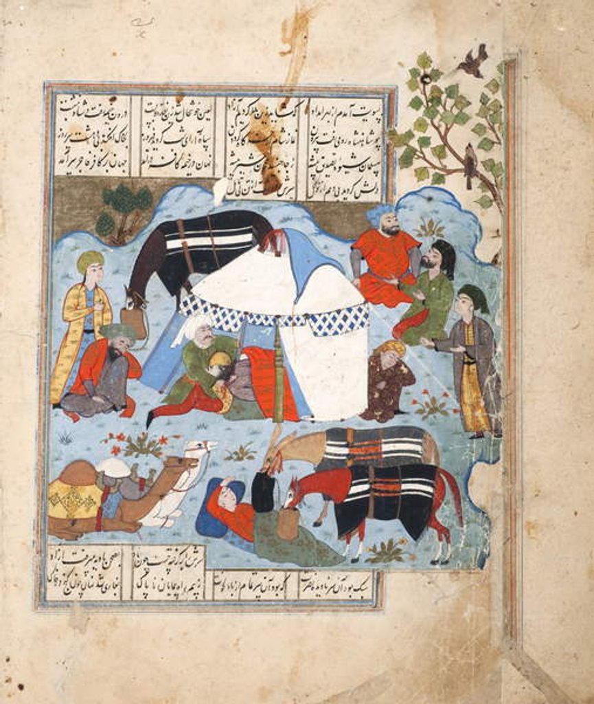 Detail of A sleeping man is decapitated in his tent, c.1560 by Persian School