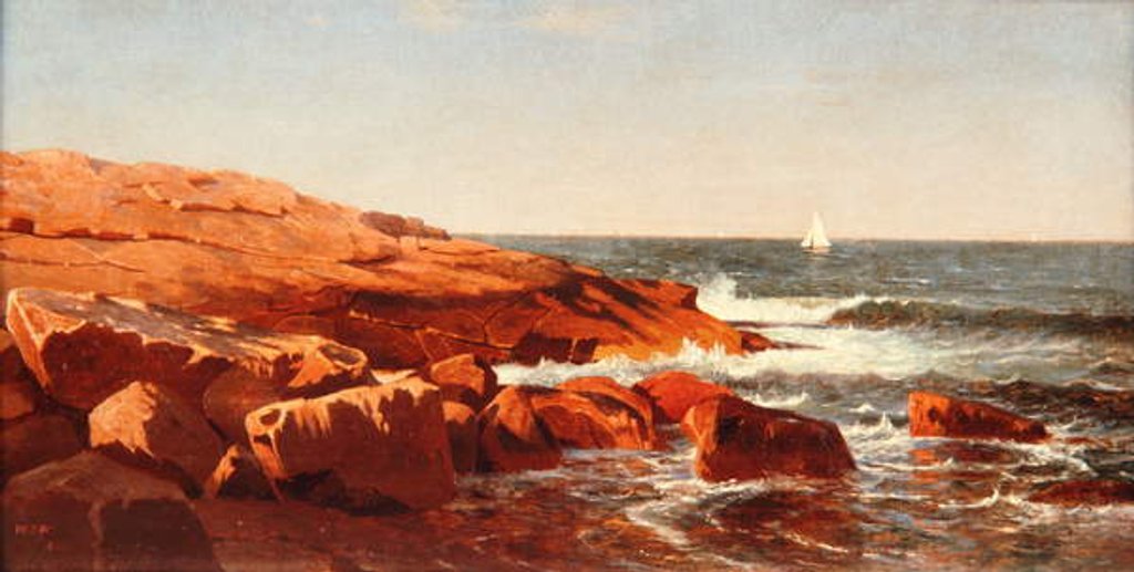 Detail of Rocky Shore, 1862 by William Stanley Haseltine