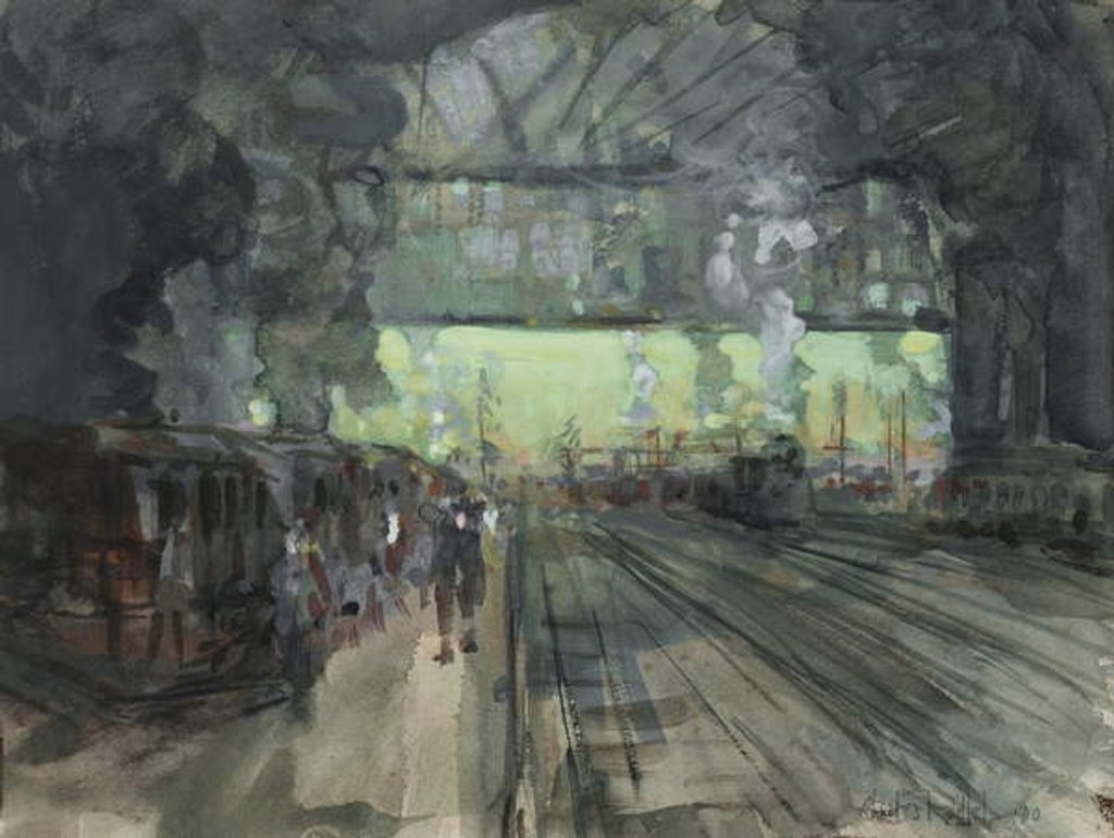 Detail of Winter Evening in the Railway Yards, 1910 by Charles P. Reiffel