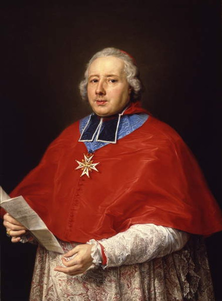 Detail of Etienne-René, Cardinal Potier de Gesvres, 1758 by Pompeo Girolamo Batoni