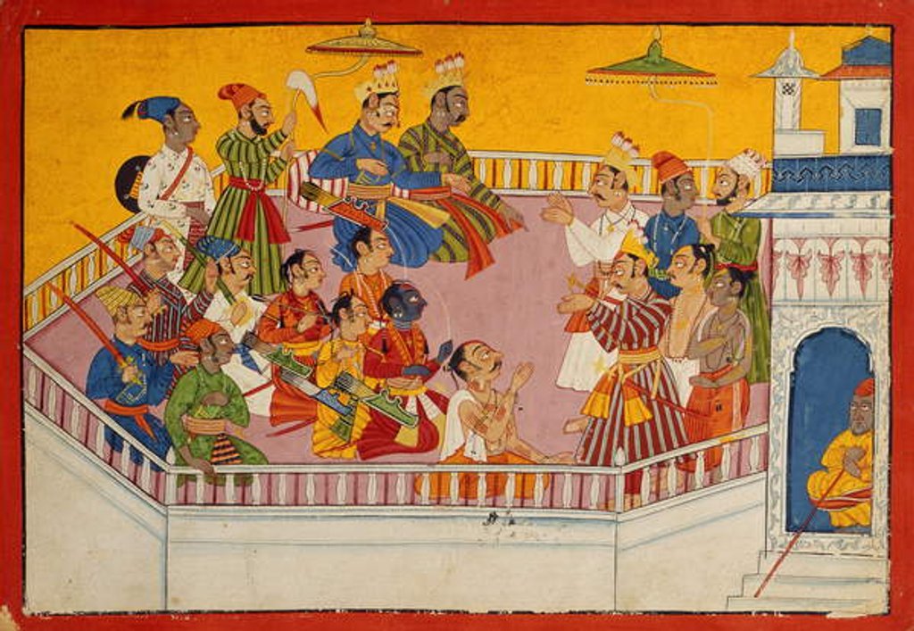 Detail of The wedding guests assemble, c.1700 by Indian School