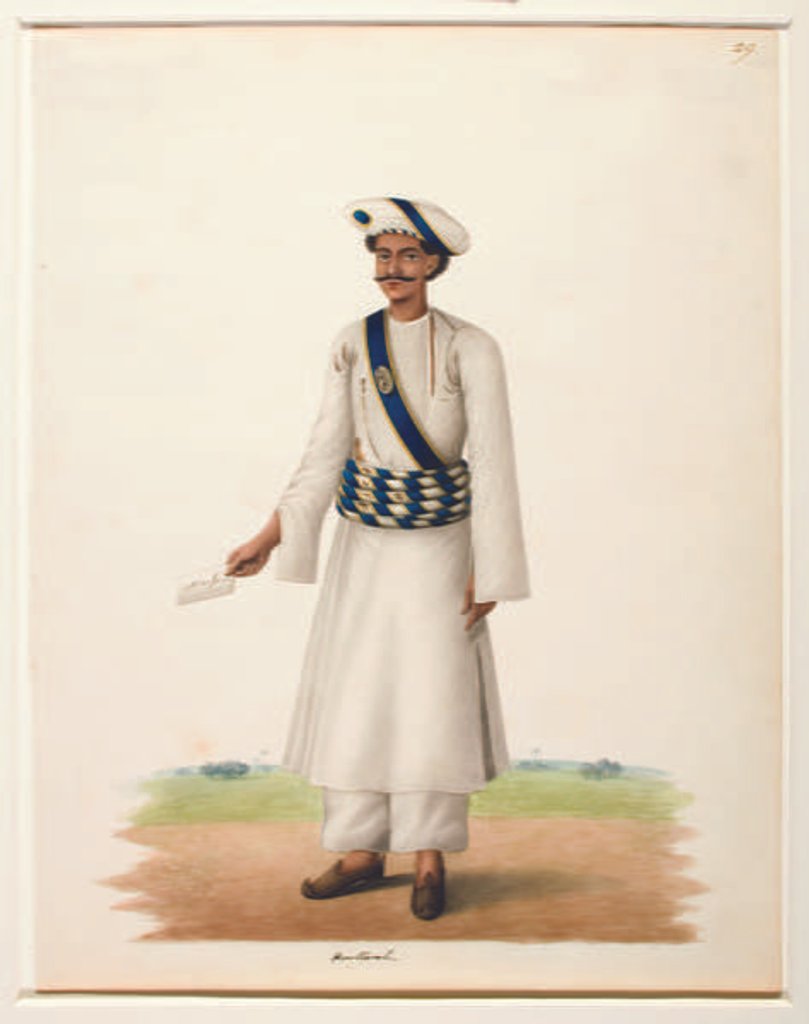 Detail of Harkarah with a letter, c.1846 by Shaik Muhammad Amir of Karraya