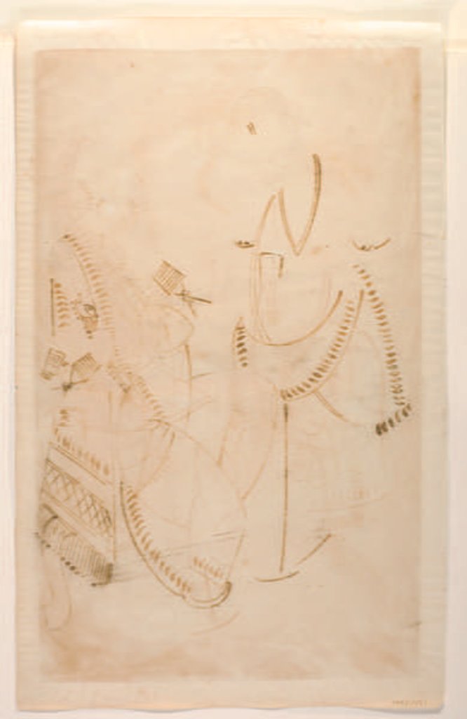 Detail of The Mahant of Tarakeshwar with his mistress, Elokeshi who offers him pan, Kalighat Album, c.1880 by Indian School