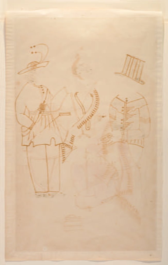 Detail of The clerk Nabin kills his wife Elokeshi with a vegetable peeler, c.1880 by Indian School