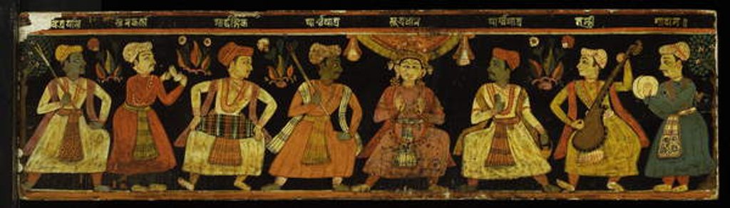 Detail of Book cover from a manuscript of a theatrical text by Nepalese School
