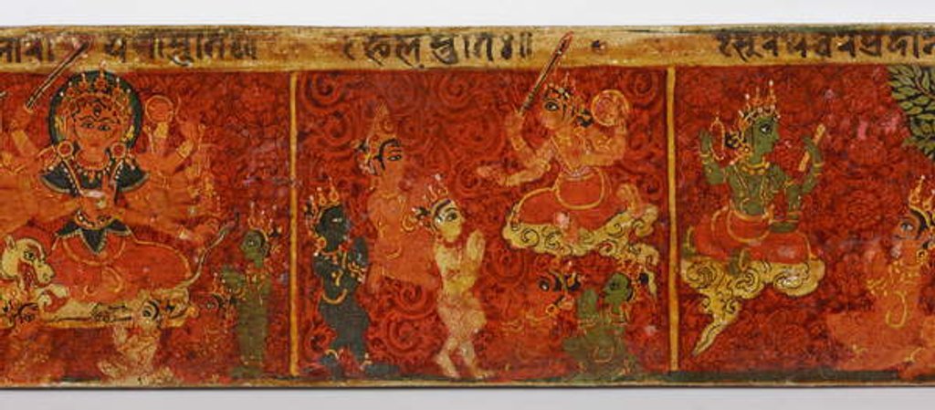 Detail of Detail from a Devimahatmya manuscript cover by Nepalese School