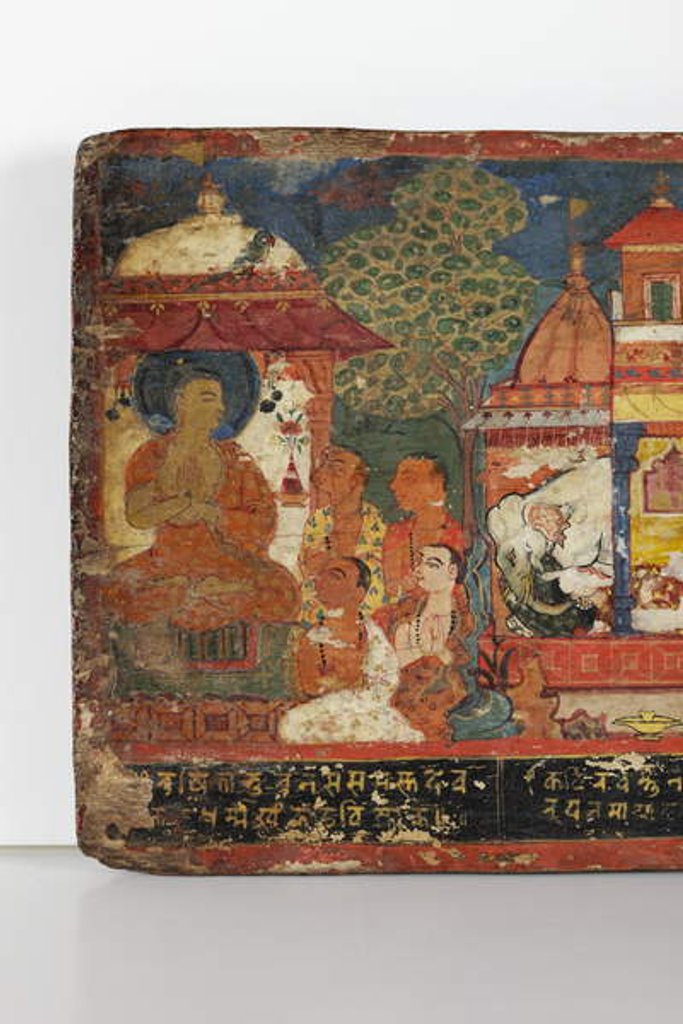 Detail of Detail from a Buddhist manuscript cover by Nepalese School