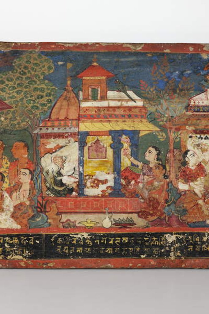 Detail of Detail from a Buddhist manuscript cover by Nepalese School