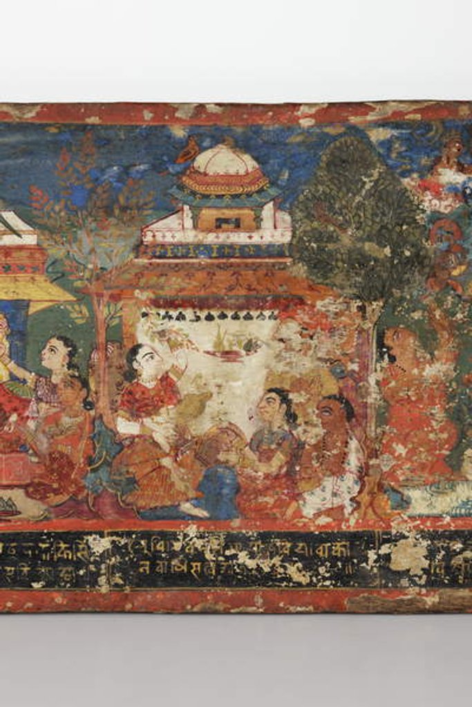 Detail of Detail from a Buddhist manuscript cover by Nepalese School