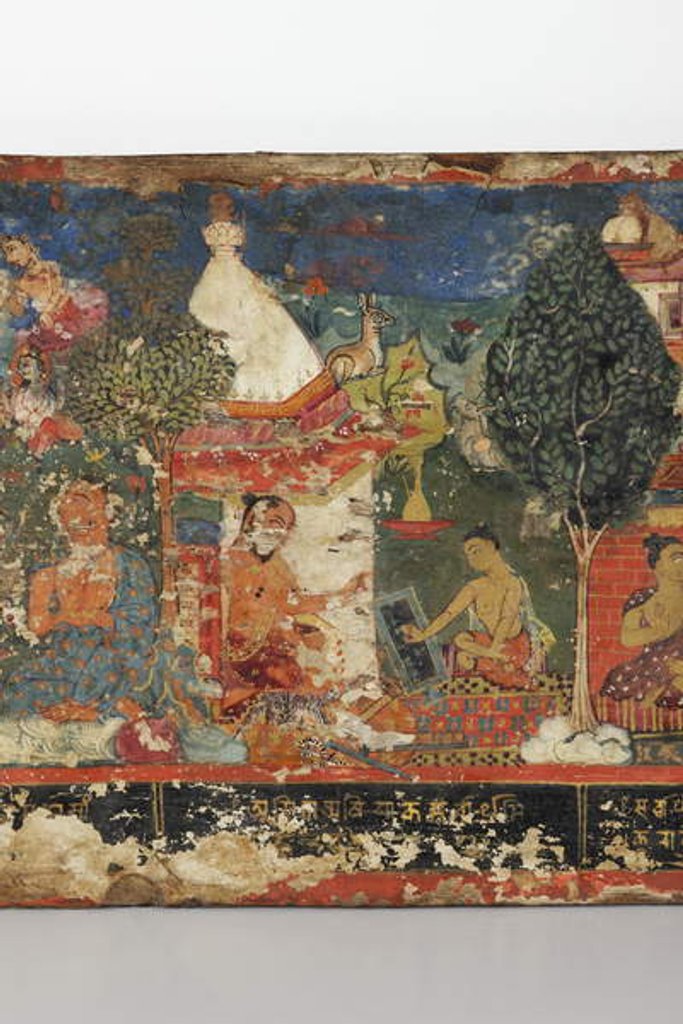 Detail of Detail from a Buddhist manuscript cover by Nepalese School