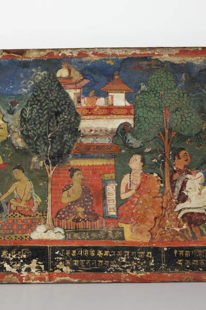 Detail of Detail from a Buddhist manuscript cover by Nepalese School