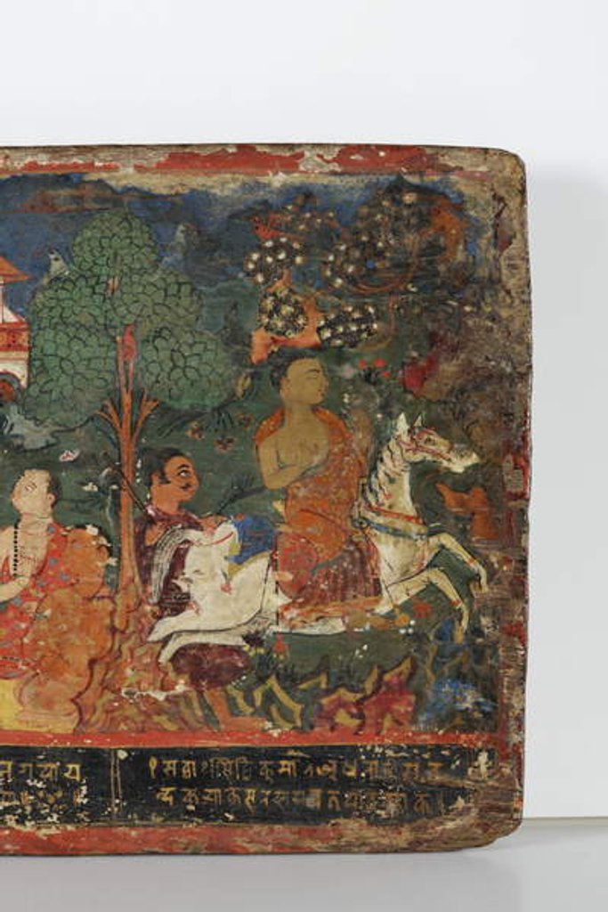 Detail of Detail from a Buddhist manuscript cover by Nepalese School