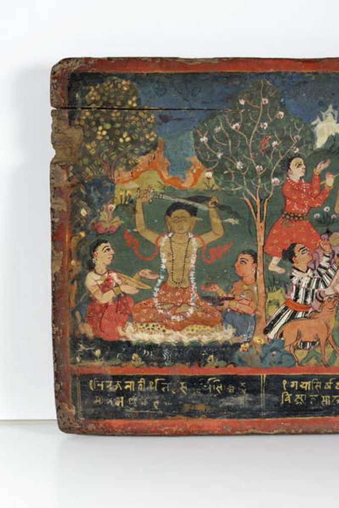 Detail of Detail from a Buddhist manuscript cover by Nepalese School
