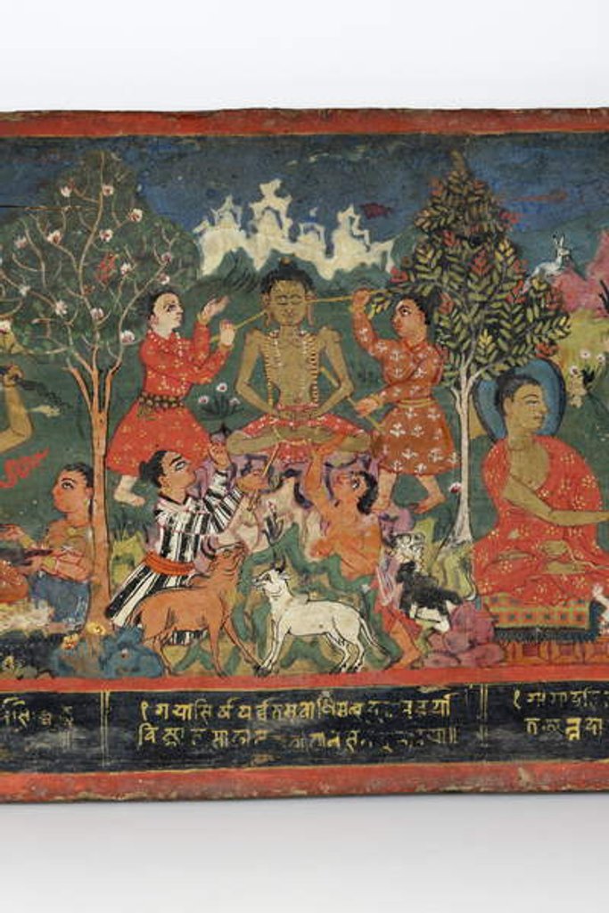 Detail of Detail from a Buddhist manuscript cover by Nepalese School