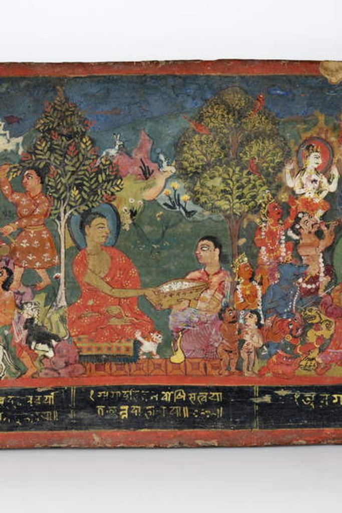 Detail of Detail from a Buddhist manuscript cover by Nepalese School