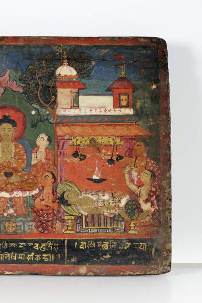 Detail of Detail from a Buddhist manuscript cover by Nepalese School