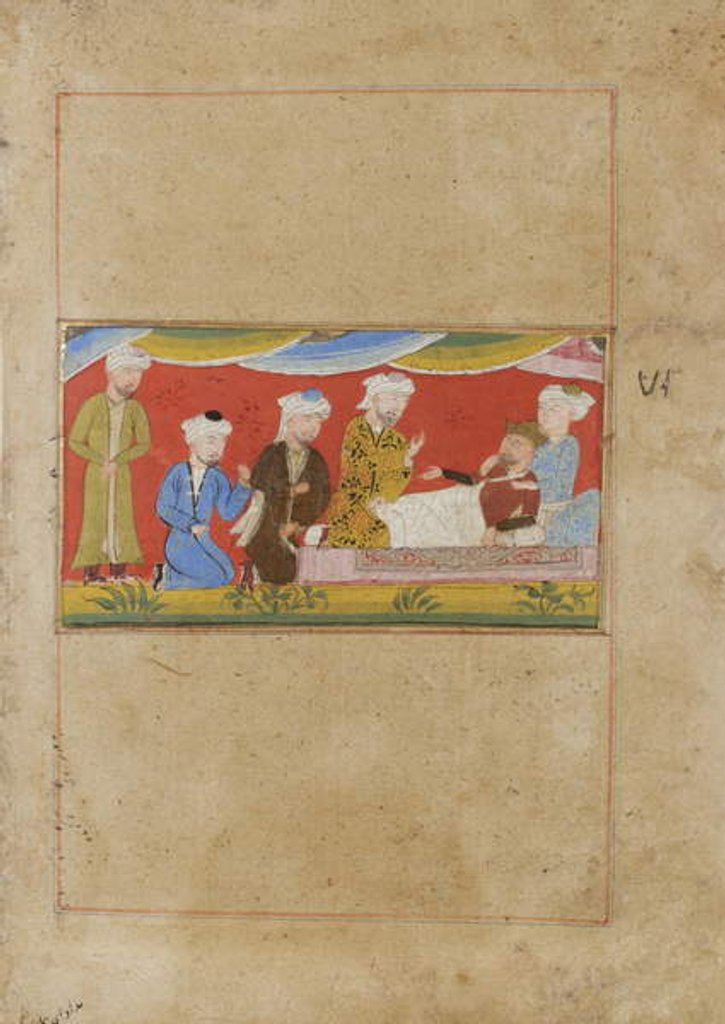Detail of The ailing Alexander dictates his will, c.1475 by Indian School