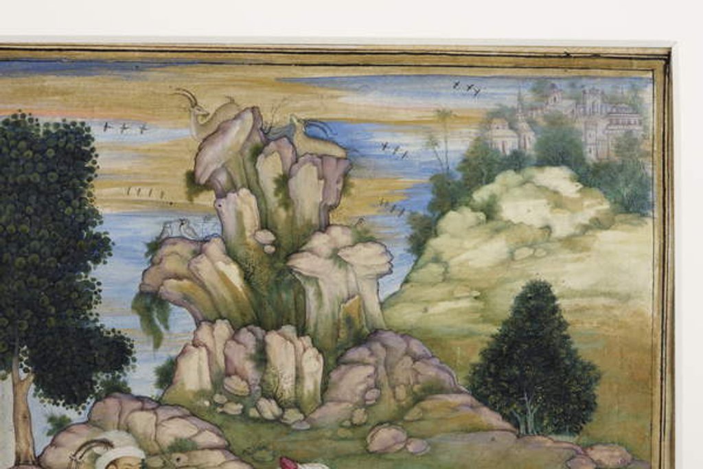 Detail of Picnicking in the course of a hunt, detail, c.1615 by Indian School