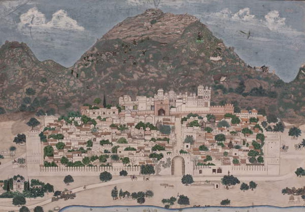 Detail of View of a fortified city, 1886 by Chotu Lal