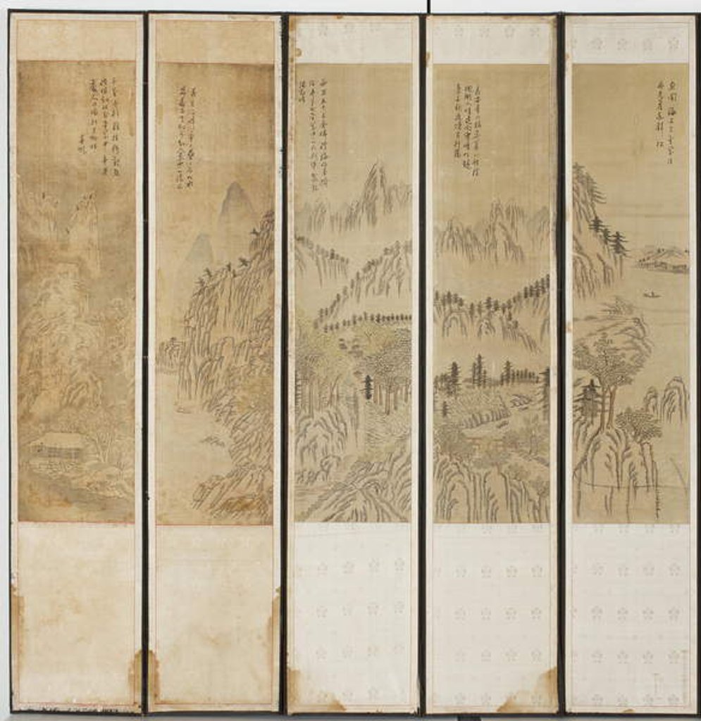 Detail of Landscape Scenes, Choson dynasty by School Korean