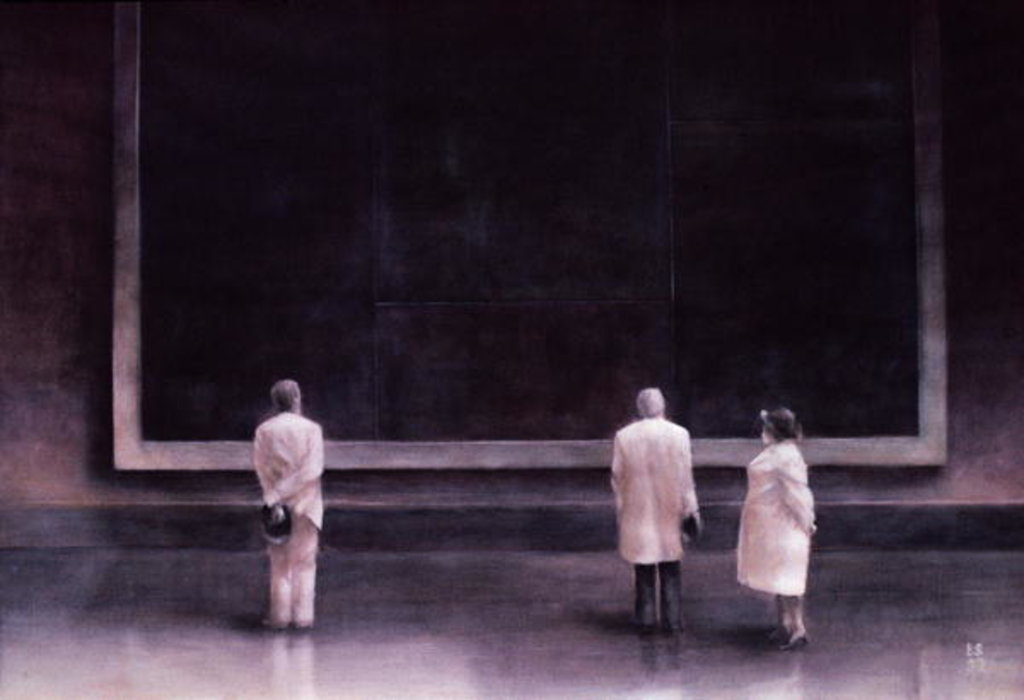 Detail of People at an Exhibition, 1990 by Lincoln Seligman